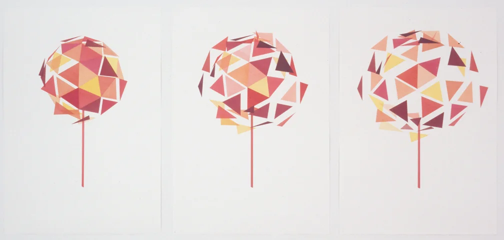 Fall 1, Fall 2, Fall 3, 1999 Liquid acrylic on paper 40 x 90 inches 101.6 x 228.6 cm