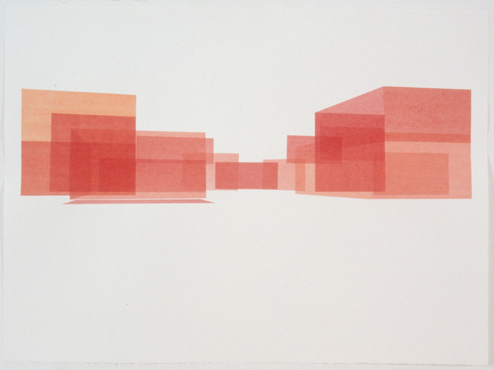  Red House Study, Exterior 2, 1999  Liquid acrylic on paper  22 x 30 inches  55.88 x 76.2 cm       