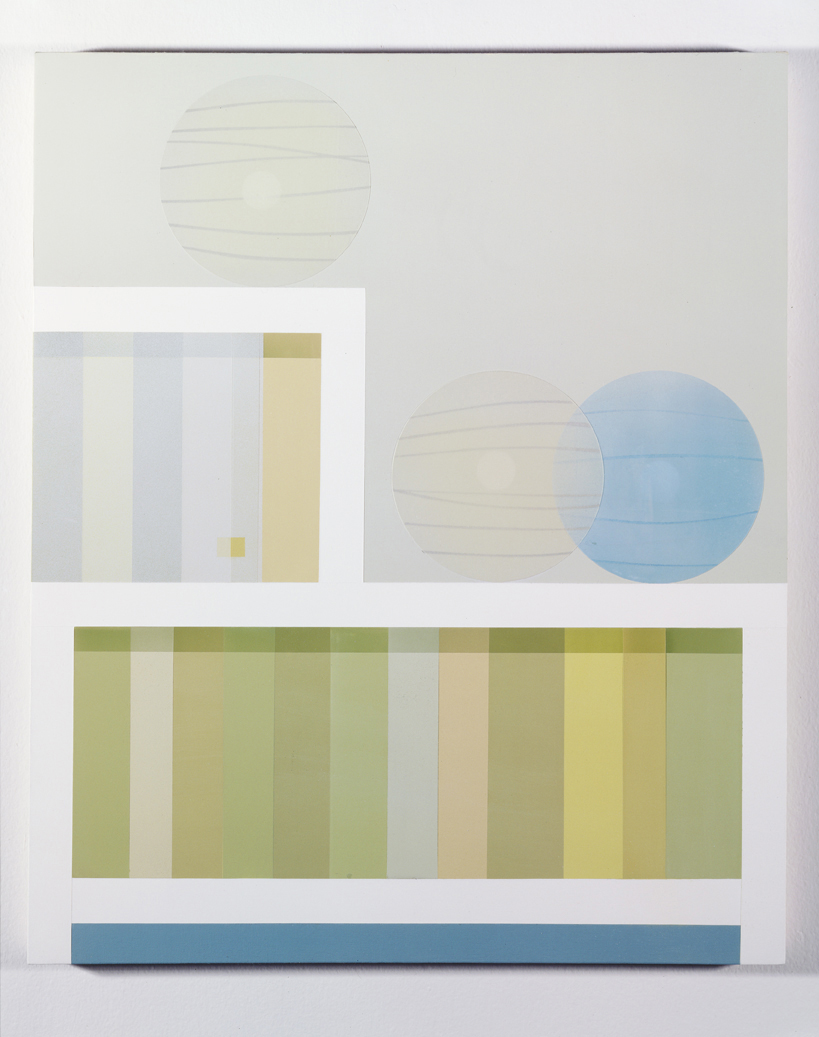  Bookcase with Paper Lamps, 1998  Acrylic on canvas over panel  36 x 30 inches  91.44 x 76.2 cm       