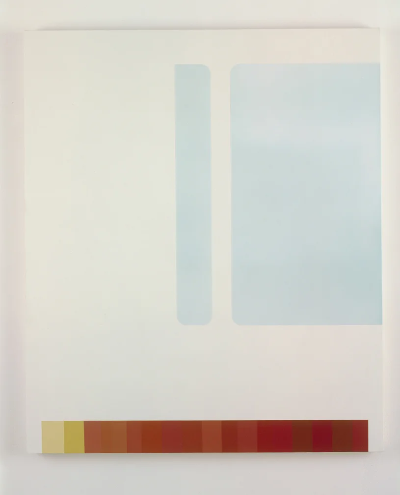 Custom Windows Over Books, 1998 Acrylic on canvas over panel 42 x 35-1/2 inches 106.68 x 90.17 cm