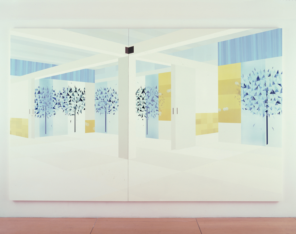  Garden View (Spring), 1998  Acrylic on canvas over panel  83-1/2 x 131 inches  212.09 x 332.74 cm       