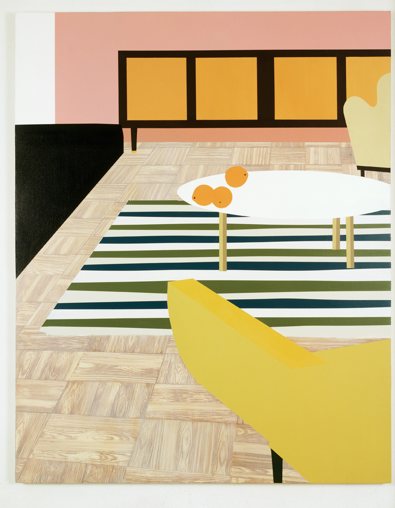  A Living Room with Oranges, 1996  Oil and acrylic on canvas over panel  65 x 52 inches  165.1 x 132.08 cm       
