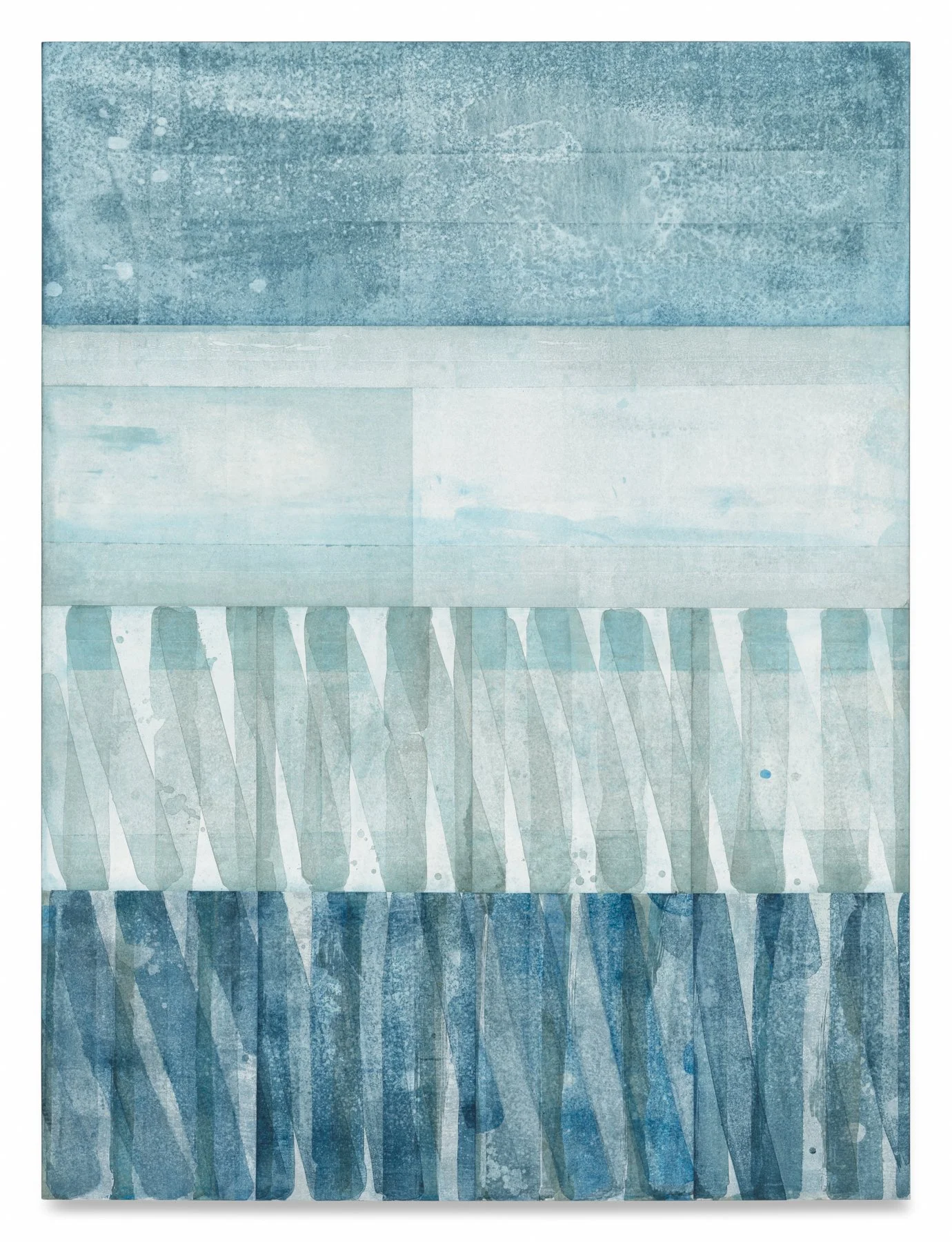      Untitled (4 Bands Mineral Ground), 2025, Pigment dispersion and acrylic on linen over panel, 64 x 48 inches                 