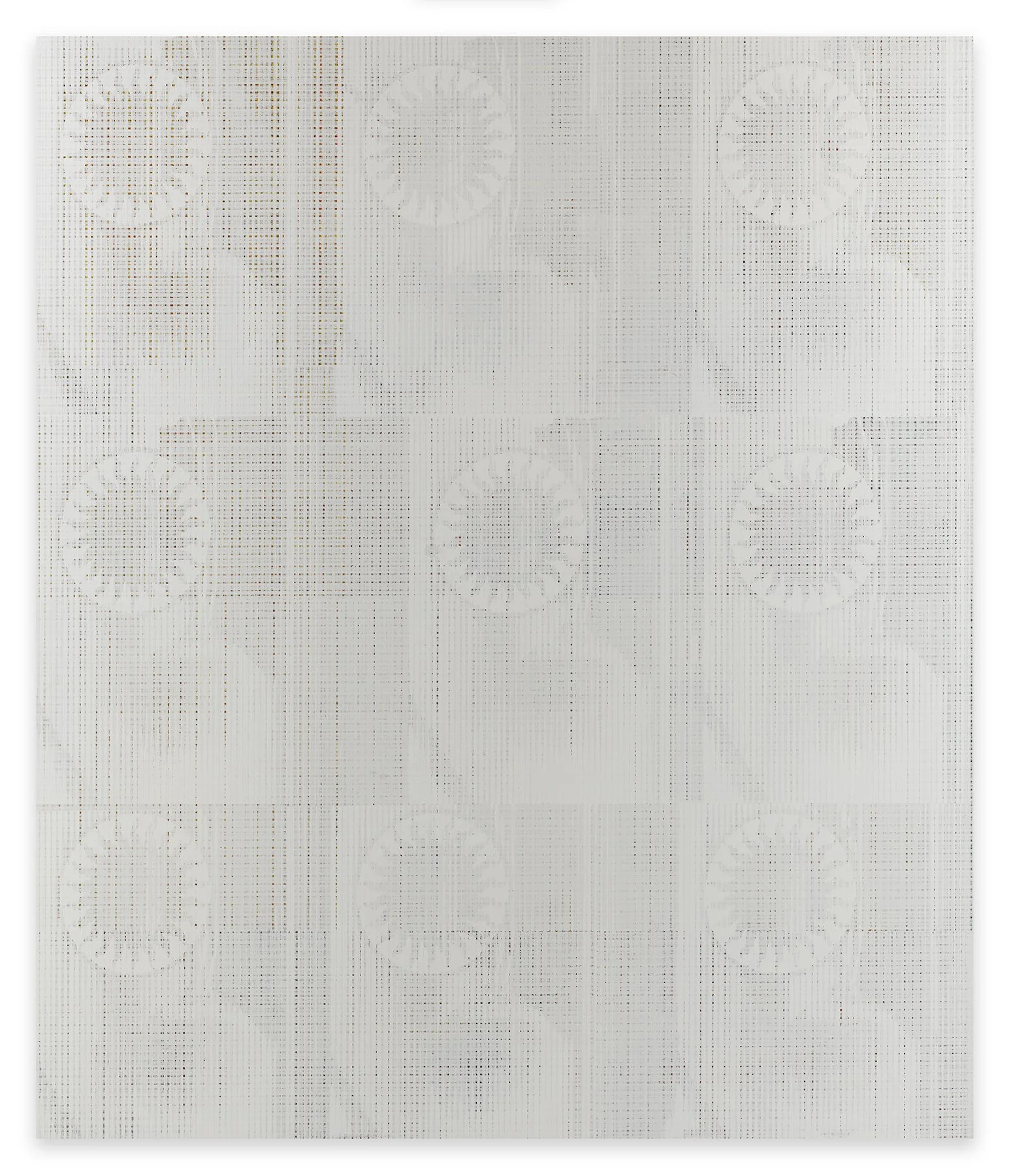  Aggregate 1 (dim token), 2023  Acrylic on canvas over panel  80&nbsp; x 68 inches       