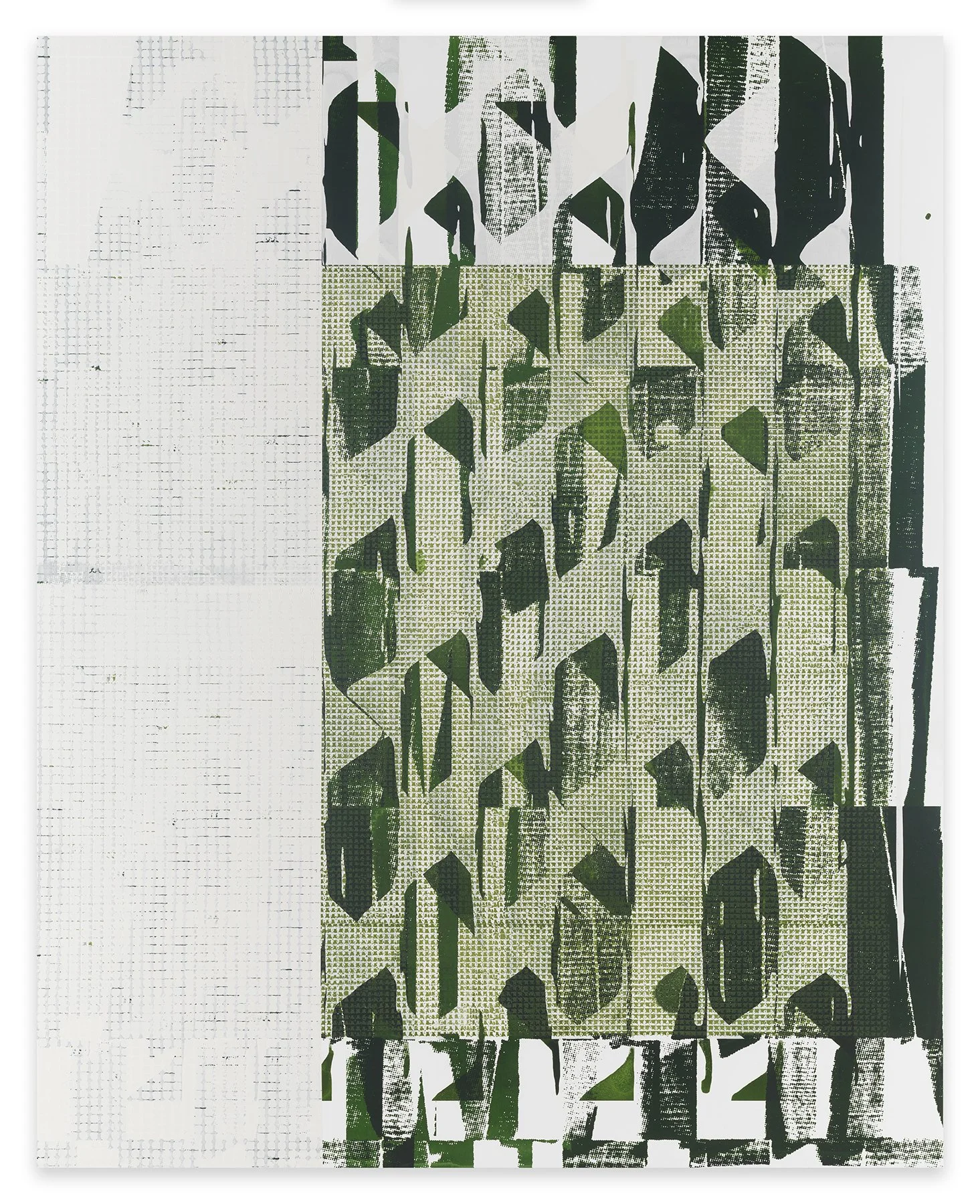  Aggregate 6 (bulwark), 2023  Oil and acrylic on canvas over panel  60&nbsp; x 48 inches       