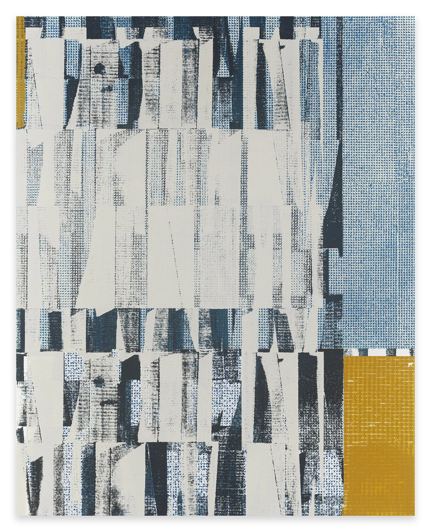  Aggregate 5 (blue facade), 2023  Oil and acrylic on canvas over panel  60 x 48 inches       