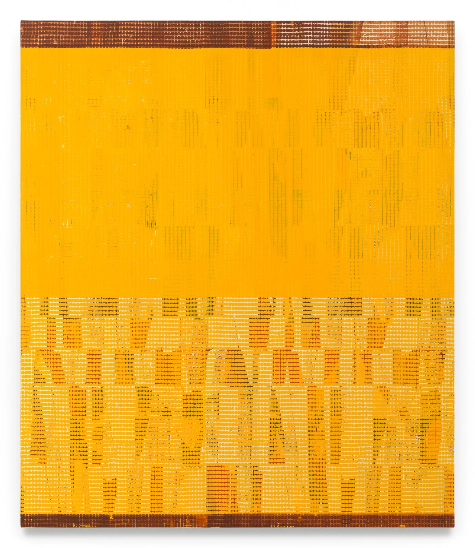  Aggregate 14 (Gold Veil), 2024  Oil and acrylic on canvas on panel  70 x 60 inches       