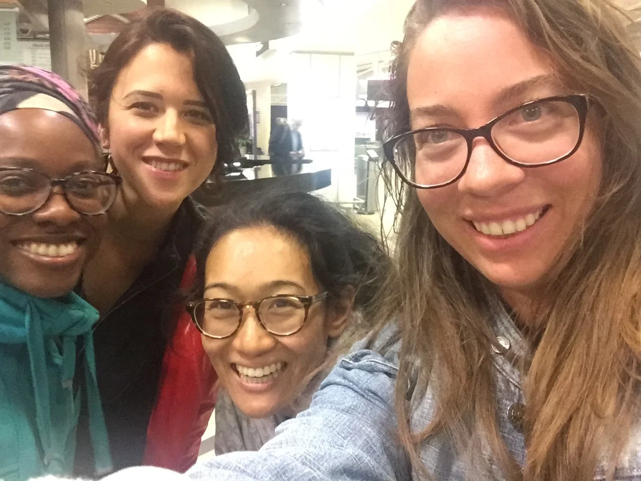 Imani, Natasa, Arun, and Dara at arrivals. 