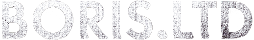Text reading 'BORIS.LTD' in bold, distressed font