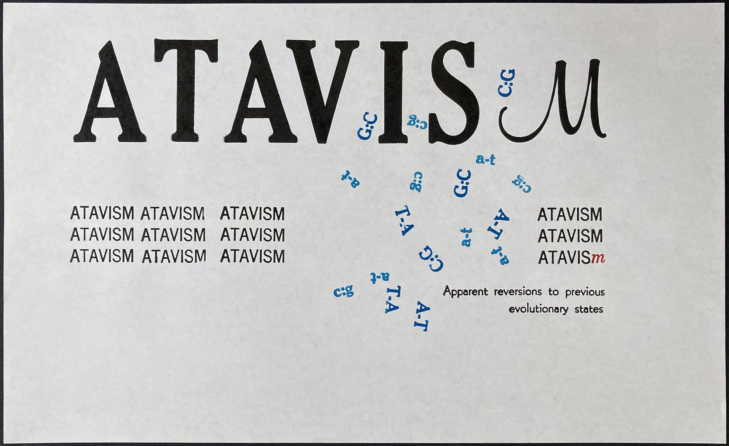   Atavism , 2019  Letterpress; 7x10 in. 