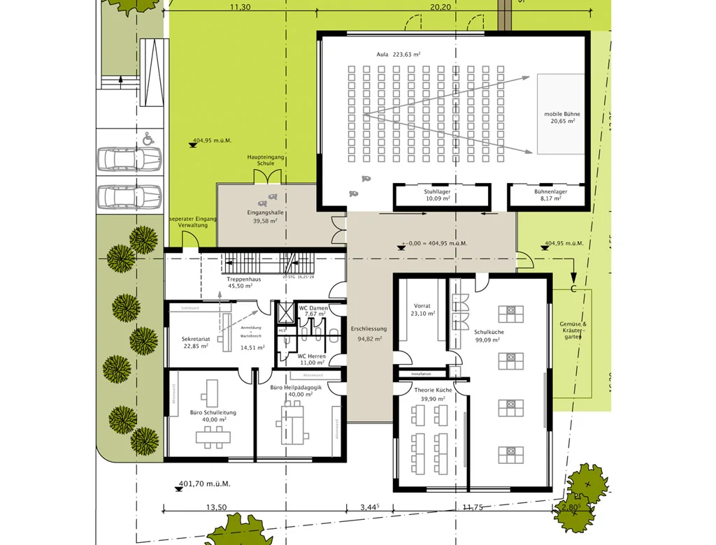 EXTENSION BUILDING SCHOOL CENTRE REBEN