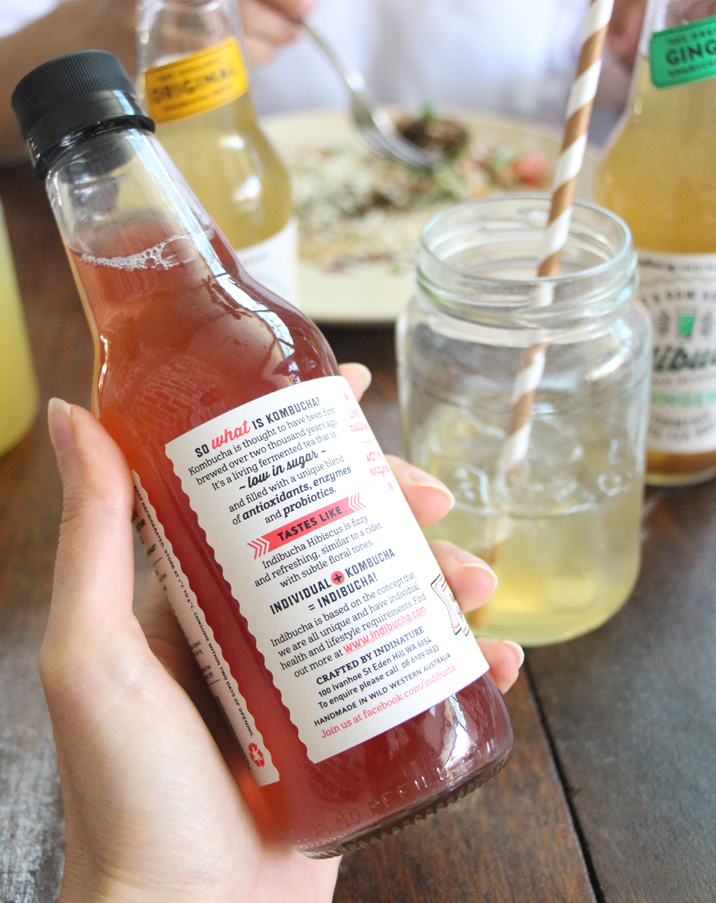 Indibucha Kombucha Label Design