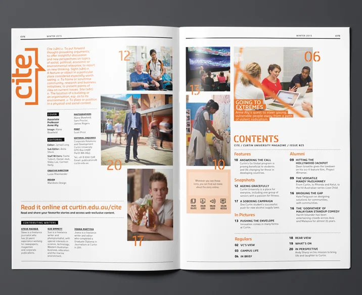 Curtin University Magazine Design