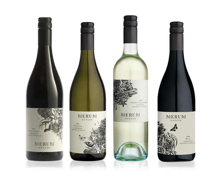 Merum Estate Wine Label Range Design