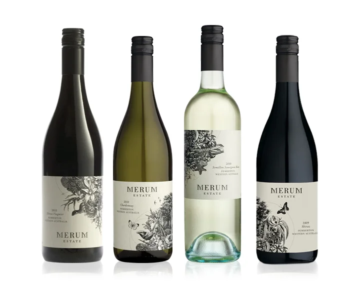 Merum Estate Wine Label Range Design