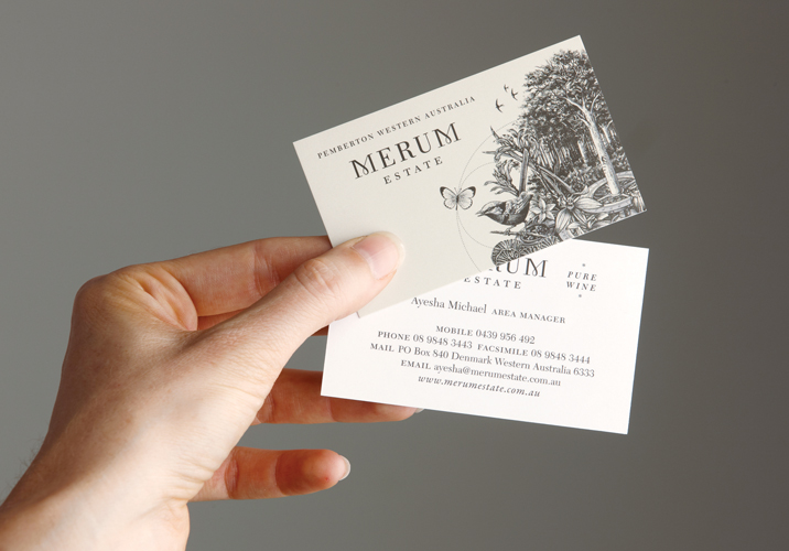 Merum Estate Winery Business Card Design