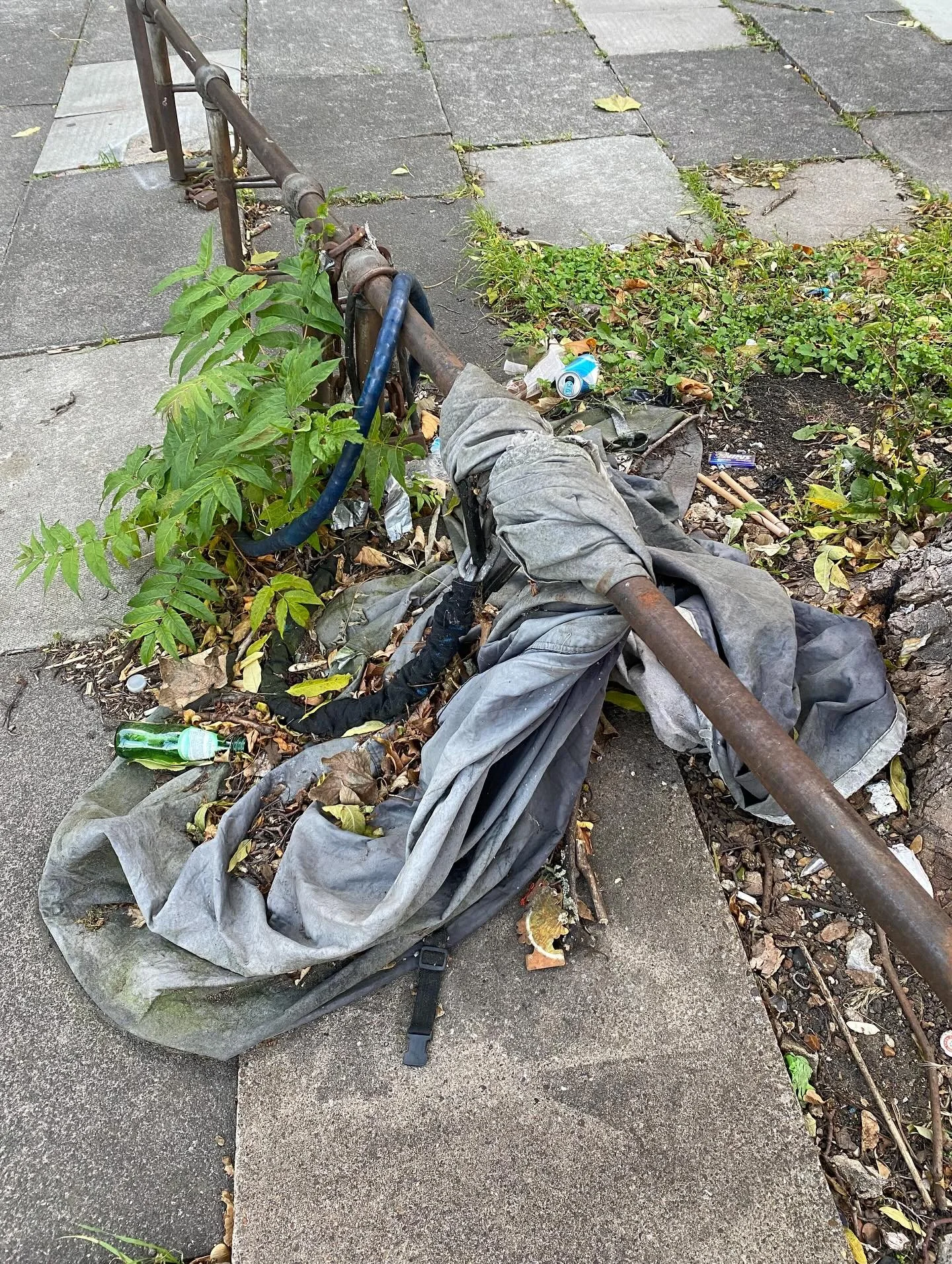 This is one for all those of you that enjoy occasional #litterpicking In a street near me this canvas bike cover has been slowly rotting for many years. I couldn&rsquo;t move it and the council&rsquo;s normal fly tipping removal service would have pr