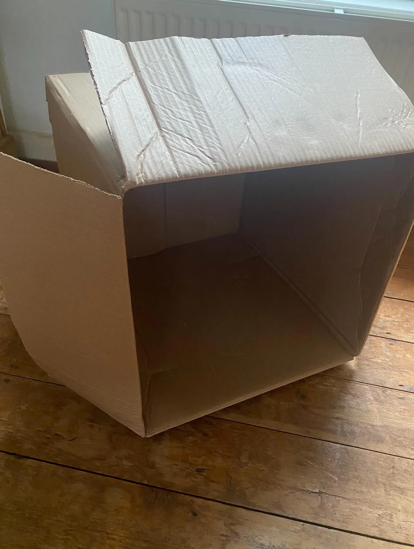 I have found the perfect Christmas present for a 2 year old. 🙂 My neighbours were about to throw it away! I know already that this box will provide more entertainment than anything that any relative has bought or wrapped. We could decorate it as a C