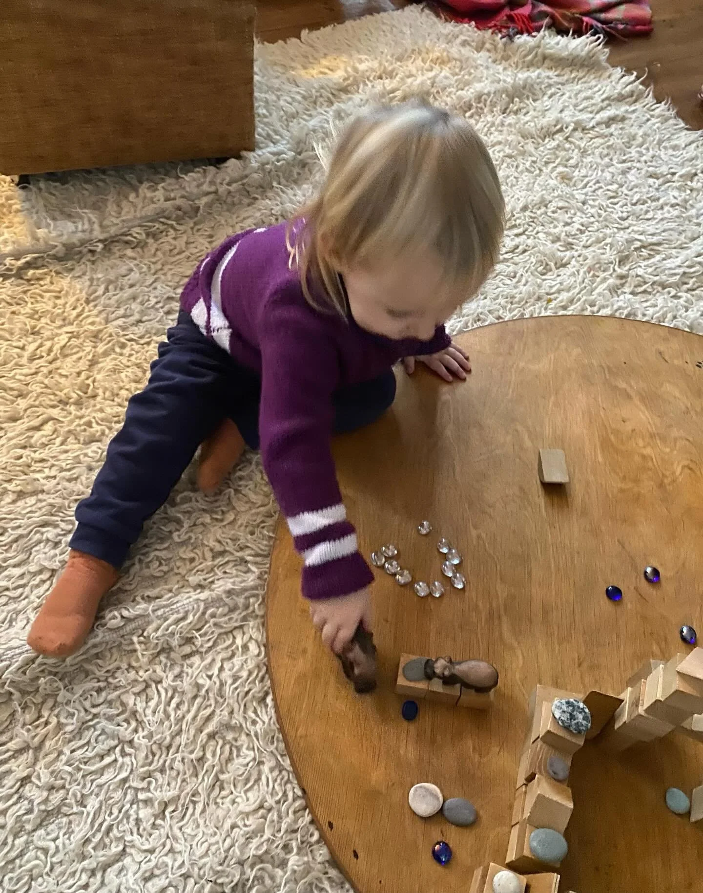 For anyone that needed to be reassured that this is a reality - it&rsquo;s possible to play with a 2 year old for a couple of hours without any plastic in sight and only with objects that have been in the house for ever. The textures of the wooden bl