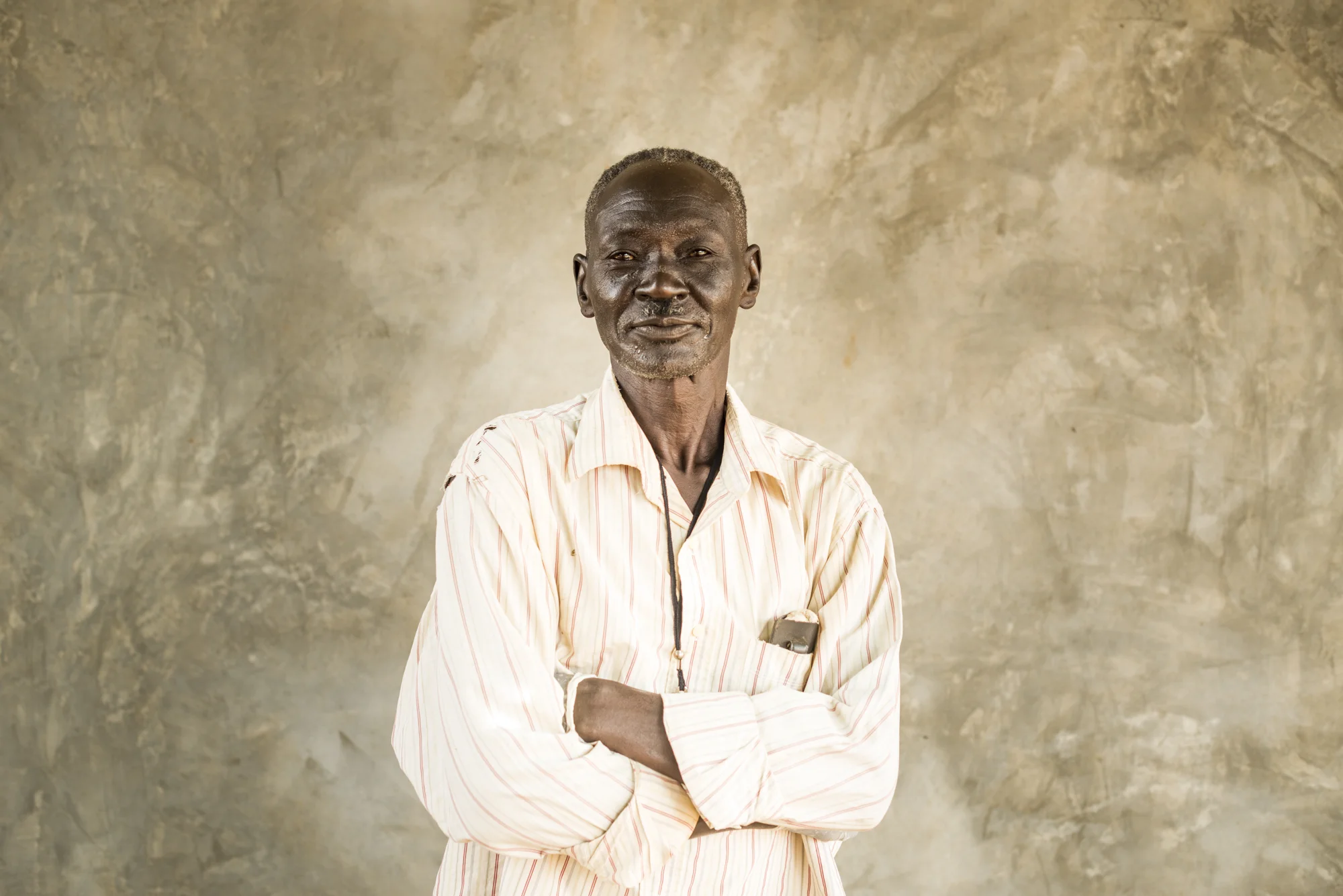 Clinician in the leprosy ward of a healthcare centre in Doro refugee camp, South Sudan