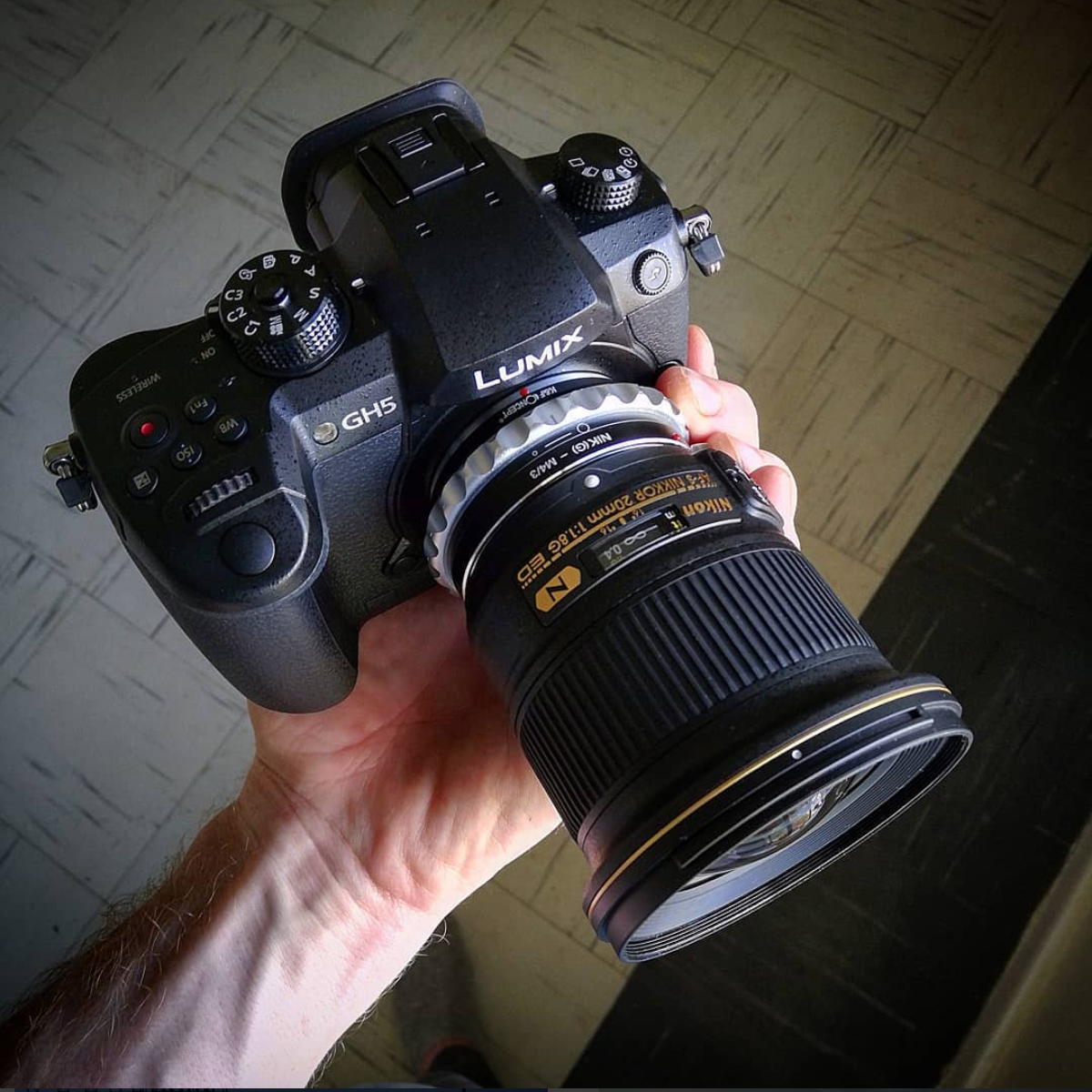 New kit for the Kenya return: GH5 camera, M4T to NIkon manual lens adaptor, 20mm f/1.8 lens