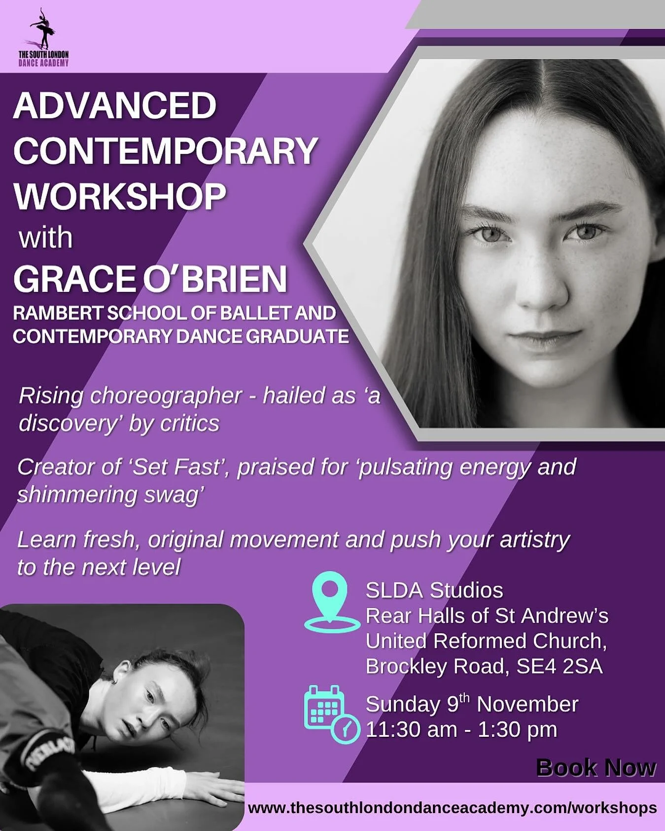 ✨𝗗𝗢𝗡&rsquo;𝗧 𝗙𝗢𝗥𝗚𝗘𝗧 𝗧𝗢 𝗕𝗢𝗢𝗞!✨ 
Only a few spaces left for our 𝐀𝐝𝐯𝐚𝐧𝐜𝐞𝐝 𝐂𝐨𝐧𝐭𝐞𝐦𝐩𝐨𝐫𝐚𝐫𝐲 𝐖𝐨𝐫𝐤𝐬𝐡𝐨𝐩 with Grace O&rsquo;Brien &ndash; Rambert Graduate 💫 

We&rsquo;re so excited to welcome former pupil Grace back 