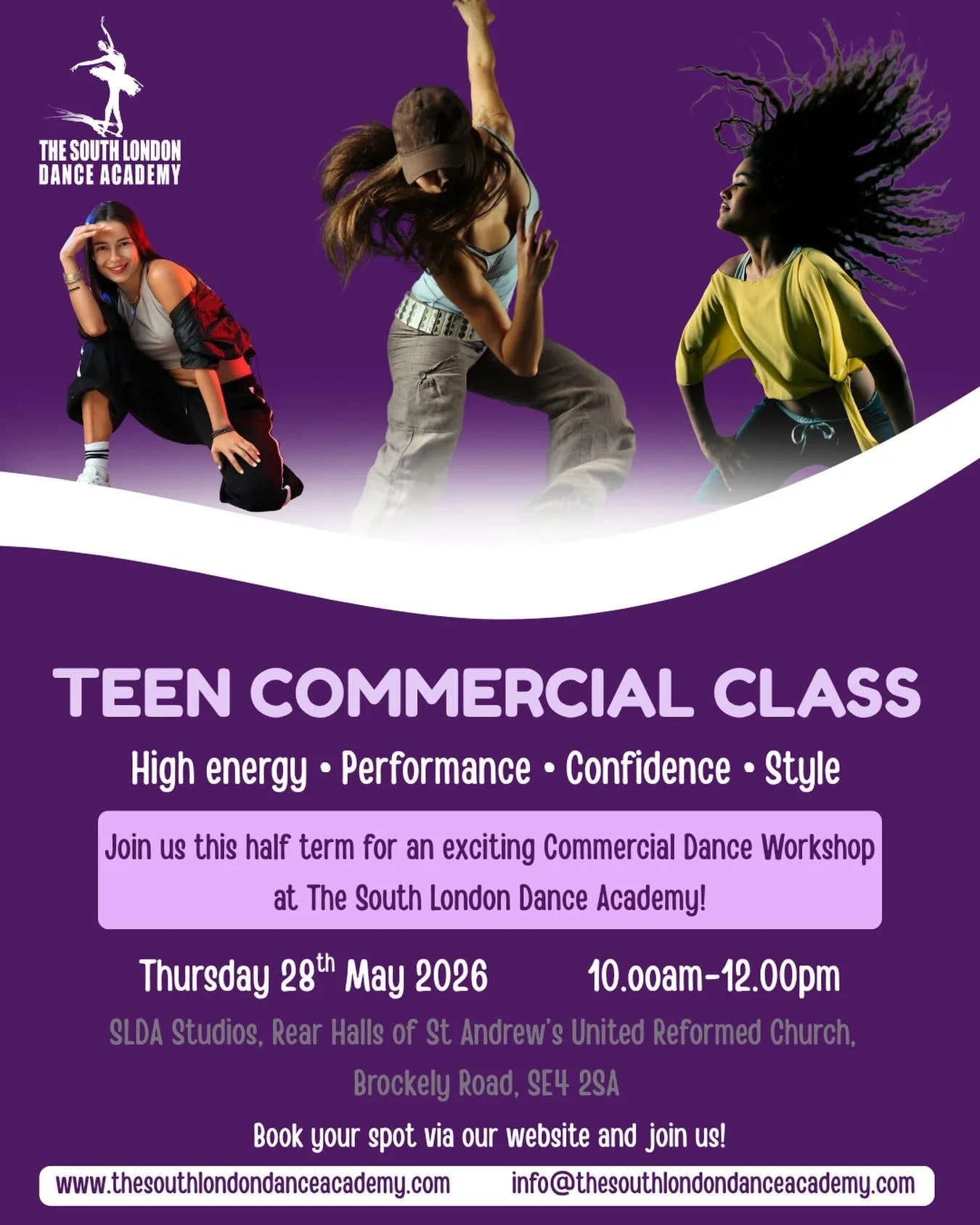 🔥𝐓𝐄𝐄𝐍 𝐂𝐎𝐌𝐌𝐄𝐑𝐂𝐈𝐀𝐋 𝐃𝐀𝐍𝐂𝐄🔥

High energy &bull; Performance &bull; Confidence &bull; Style

Join us this half term for an exciting Commercial Dance workshop!

Perfect for dancers who love energetic choreography and want to explore th