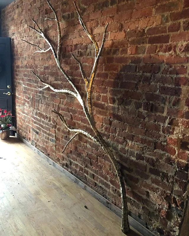 Forged bronze tree sculpture at Tavern and Grocery #peltonmetalworks