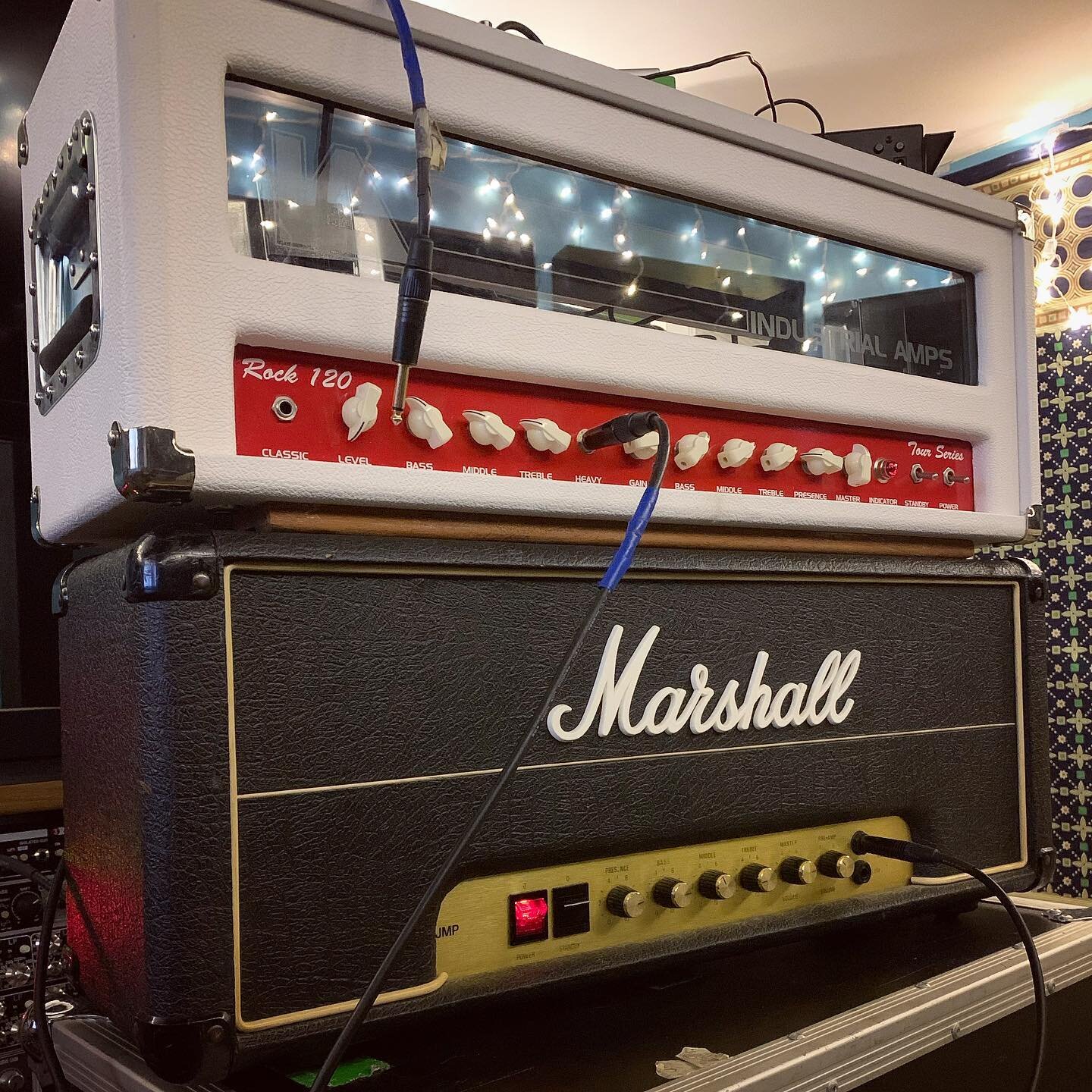 #fbf to a killer reamp session with @halfheardvoices - I don&rsquo;t remember much about the red guy, but it sounds mean as hell and punched it&rsquo;s weight with the JMP. That color combo looks like a blues lawyer/shred dad sorta deal, but nope - t