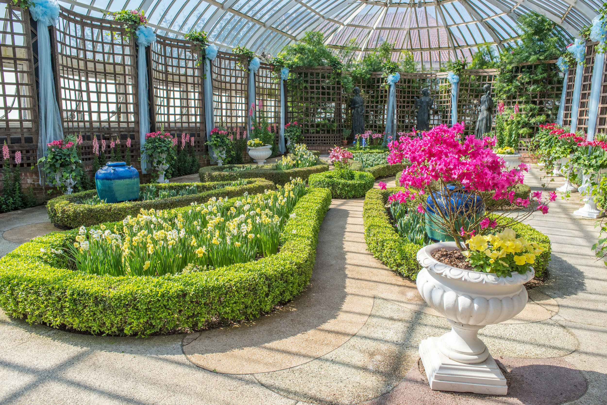 The broderie room during spring flower show, photo by paul g. wiegman