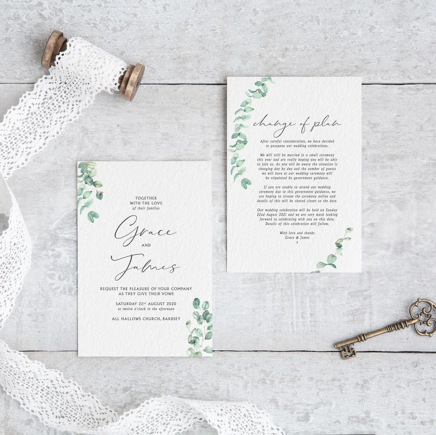 Some wedding stationery I designed for a friend this summer. There may have been a change of plan due to covid, but Grace and James&rsquo; special day still looked perfect 💒