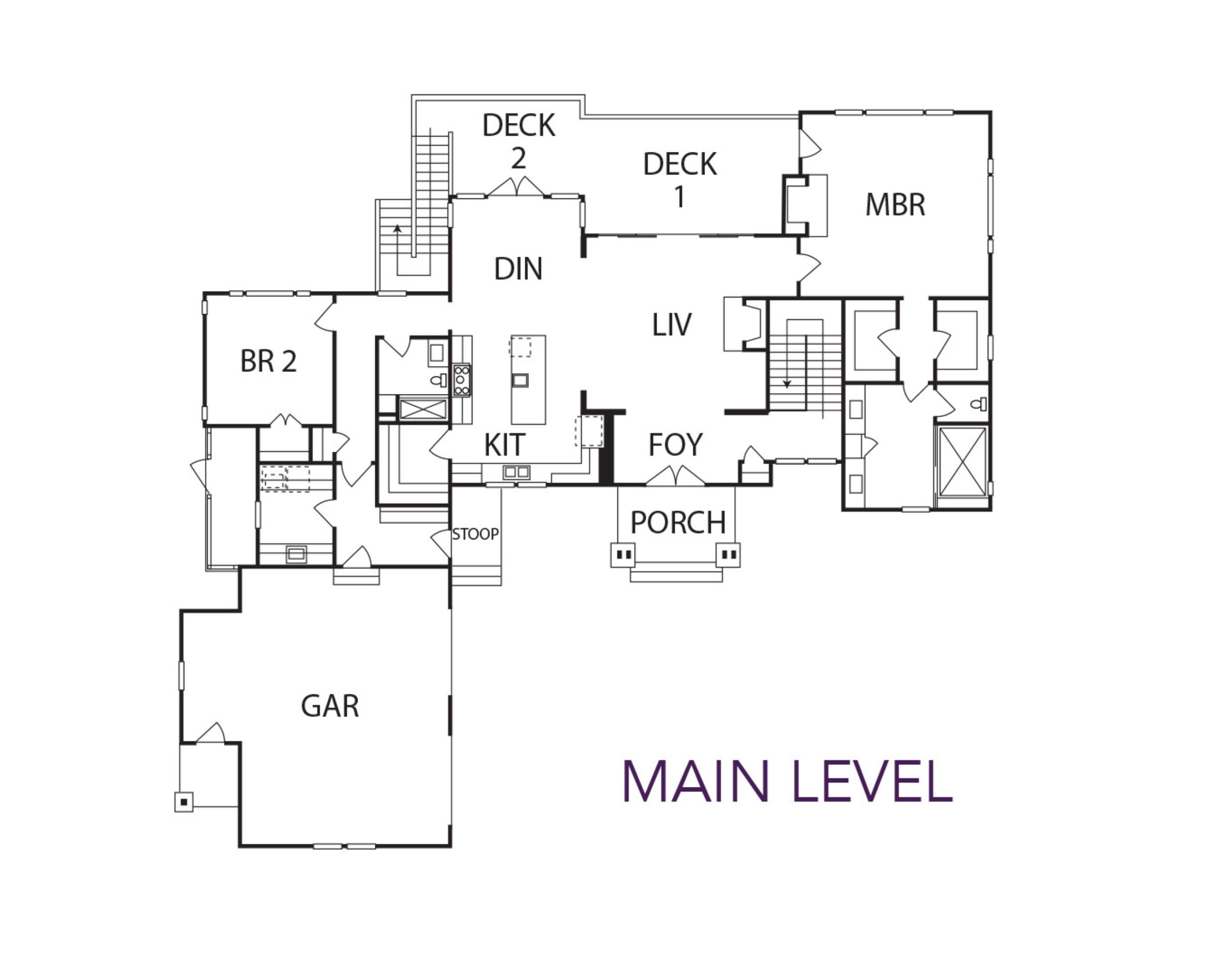 Main level floor plan