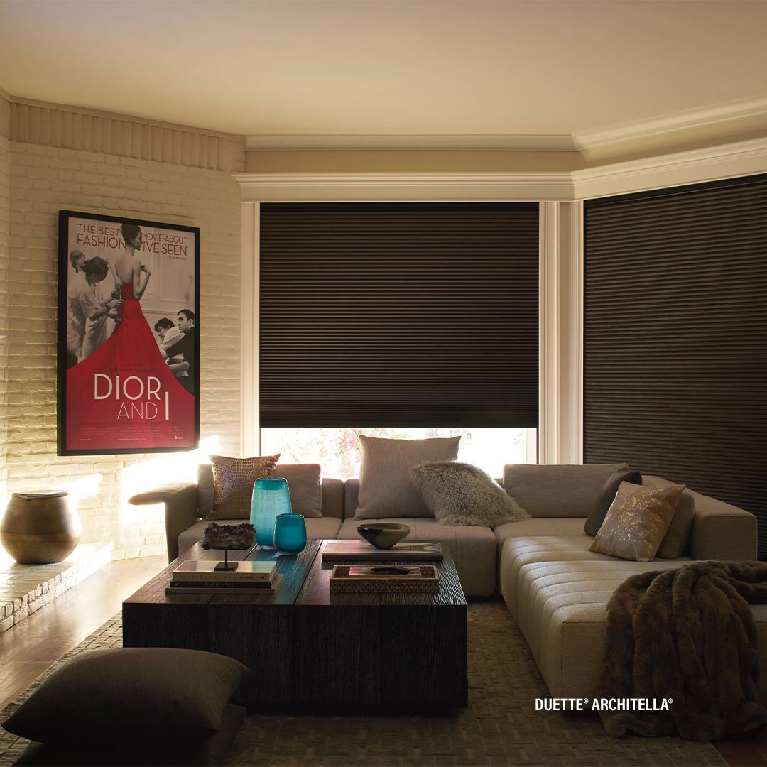 Want a darker room for better sleep or optimal movie binging? Hunter Douglas has shades and drapes that block light. Call us to find out more: 828-252-1022