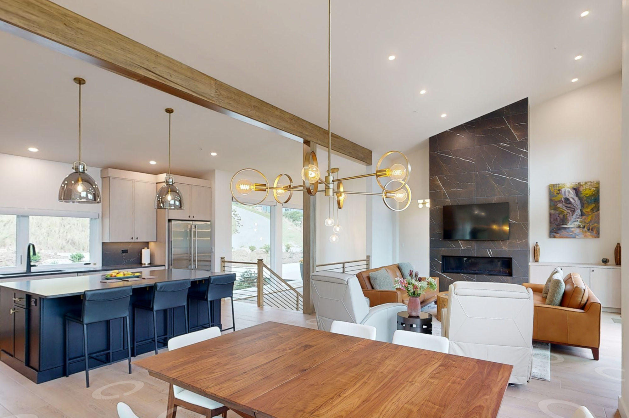 Custom kitchen with Wellborn Premier Series cabinetry and Cambria countertops designed by HomeSource Design Center in Hendersonville, North Carolina