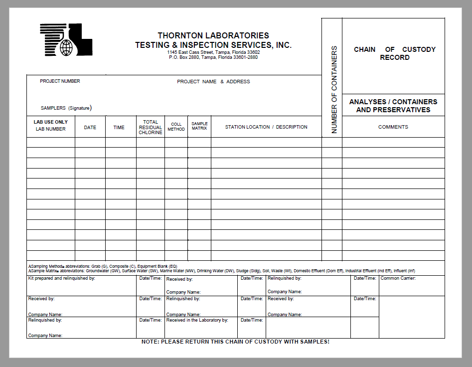 TLTIS - Chain of Custody (PDF)