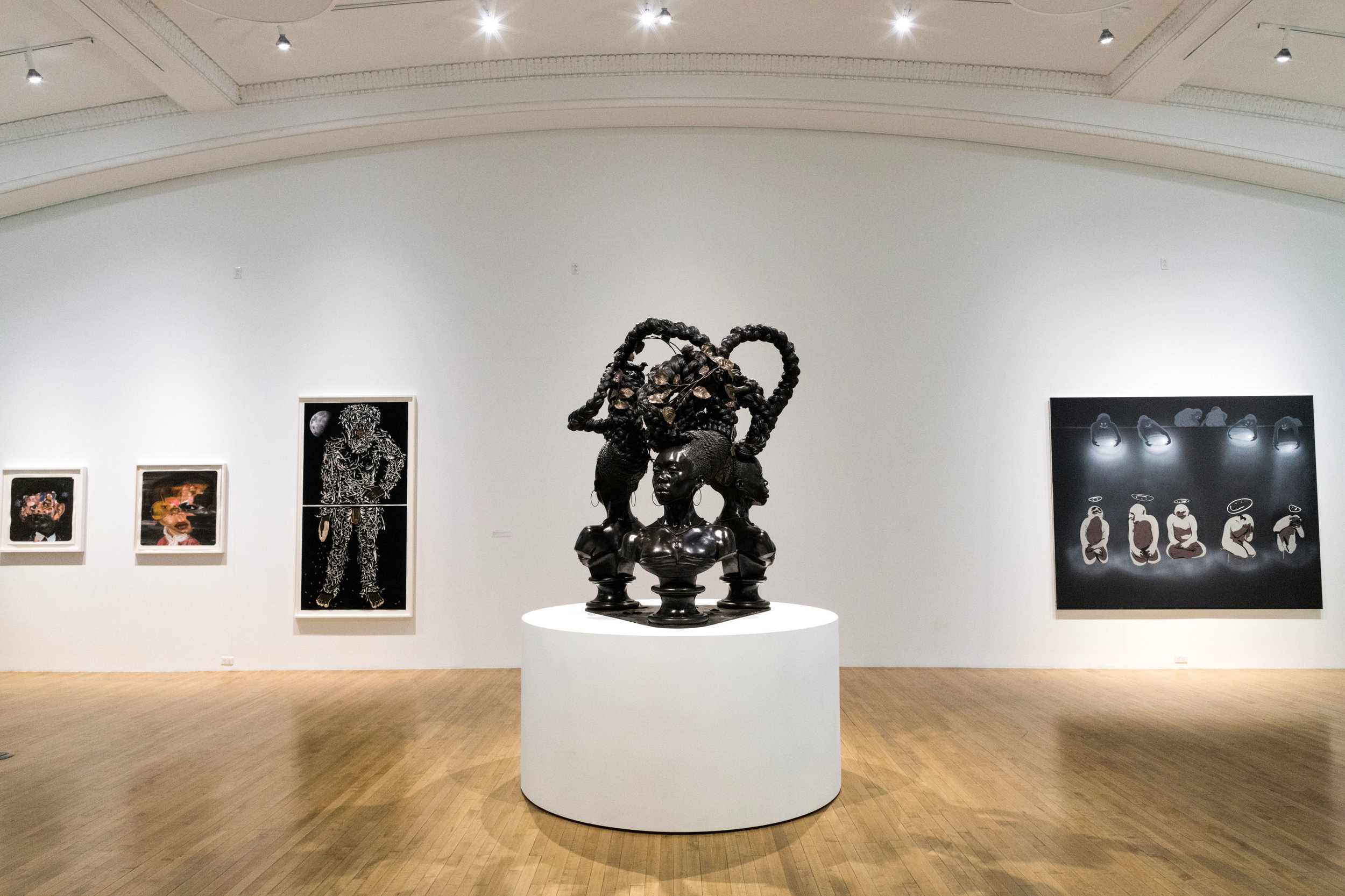From left: Nathaniel Mary Quinn, William Villalongo, Kehinde Wiley, Tala Madani