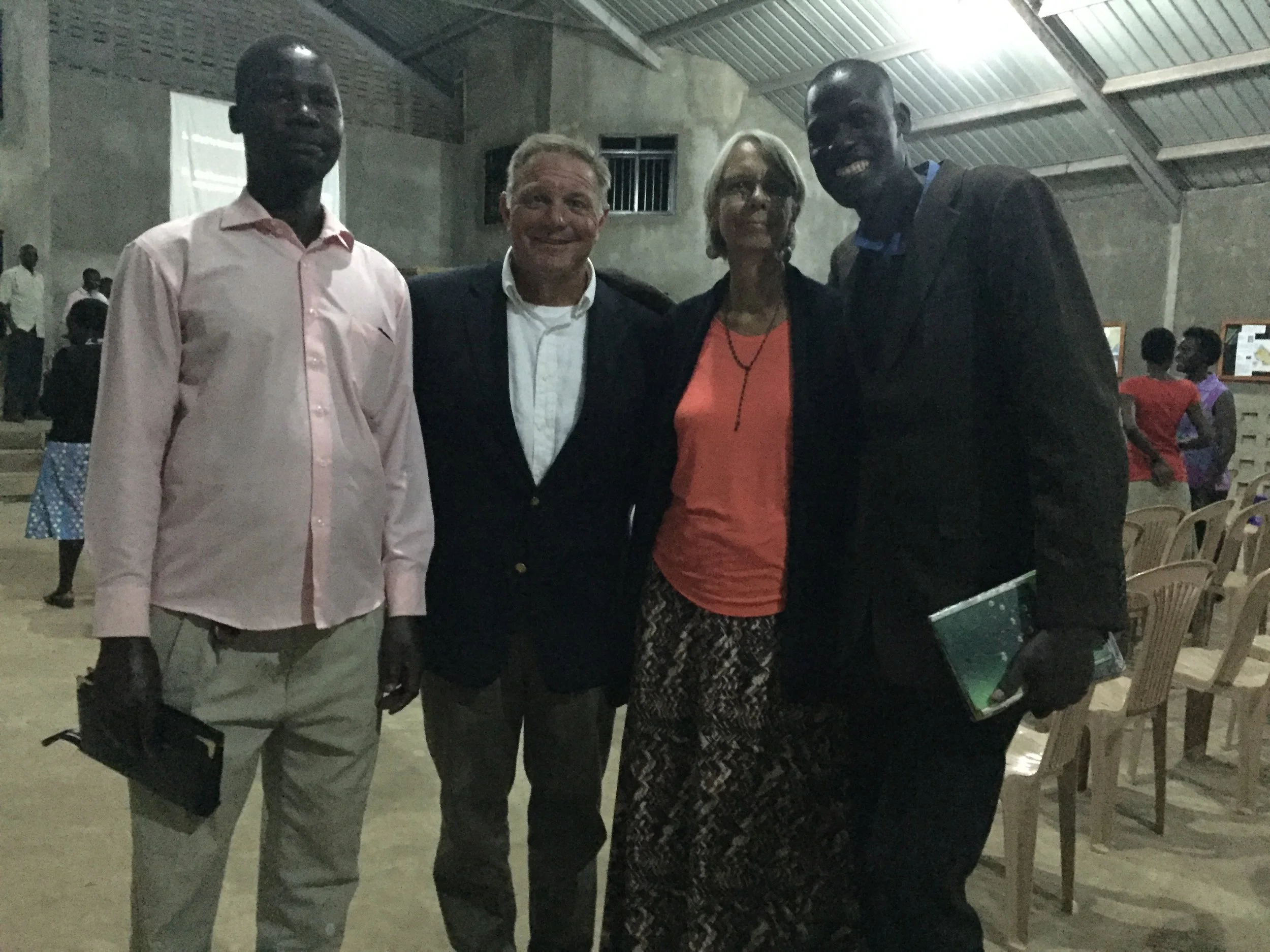 Pastor Samuel, Jim, Carla & Pastor Matthew participating in a 111 Global house of prayer training in Tororo