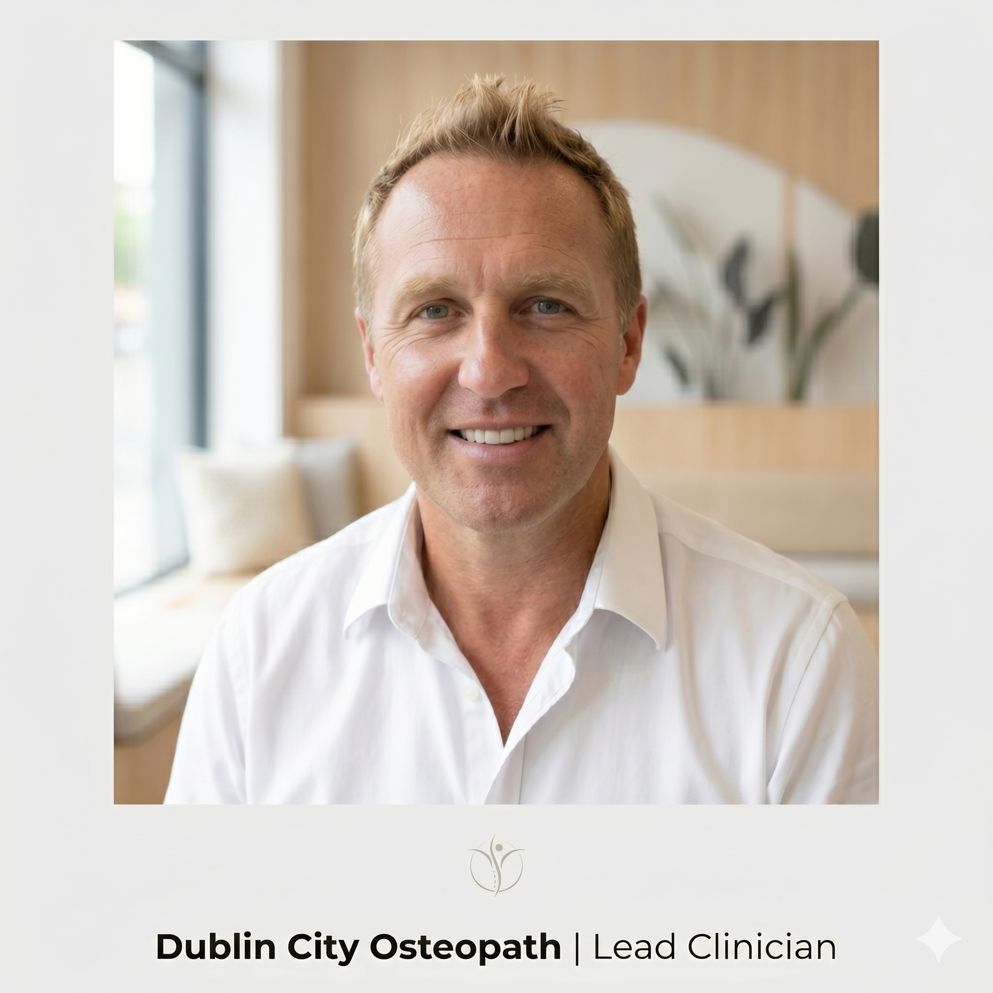 Peter Best, lead osteopath of Dublin City osteopath, smiling in a professional headshot."