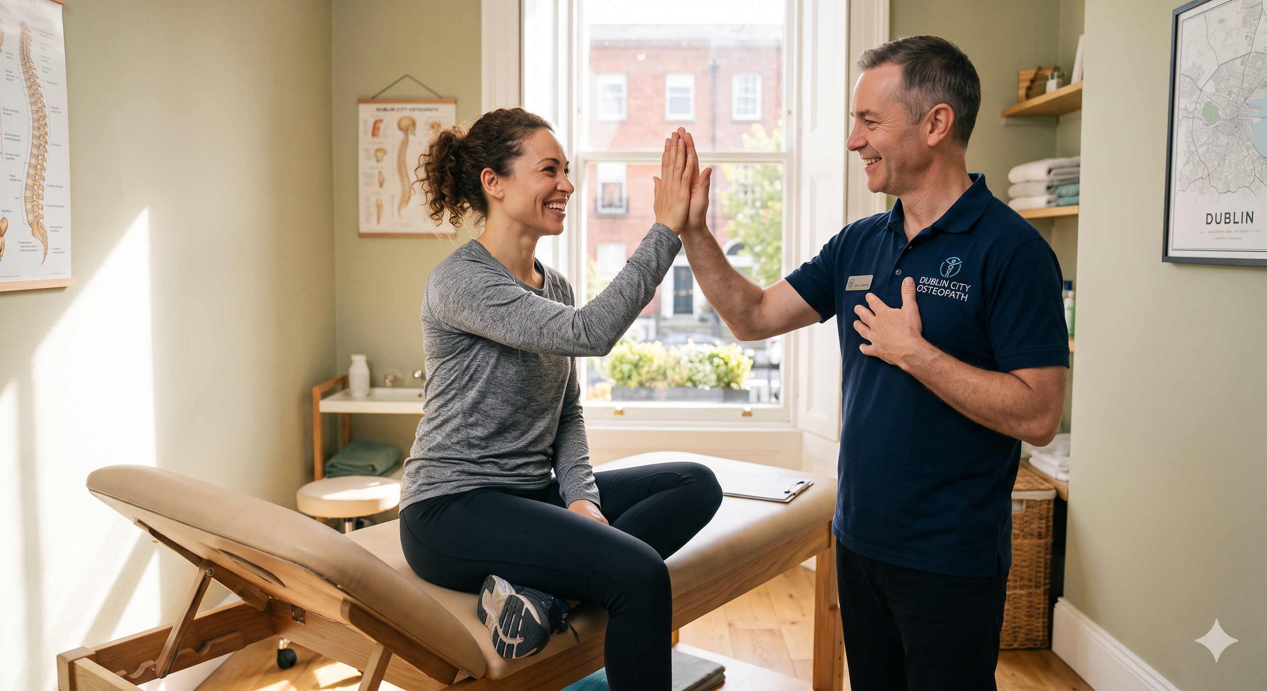 A patient receiving a personalized recovery roadmap and guided exercises for long-term postural correction and injury prevention.