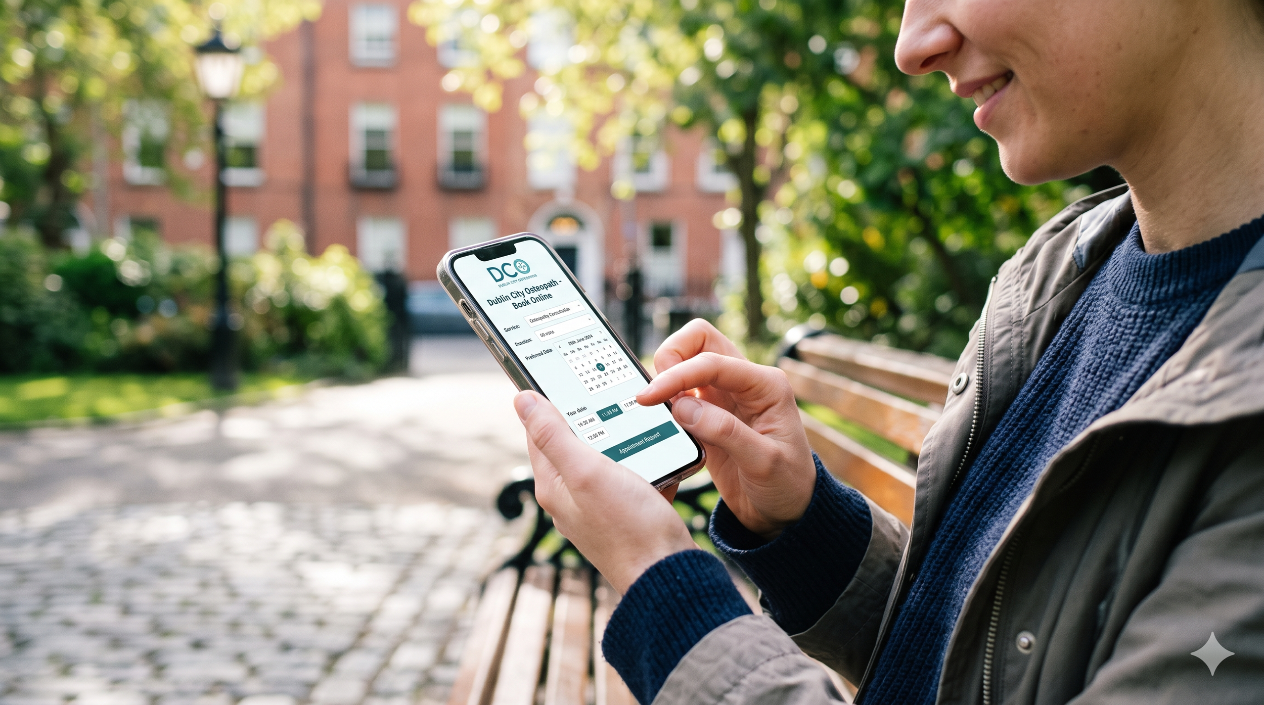 An osteopath conducting a comprehensive biomechanical assessment and structural alignment check for a patient at Dublin City Osteopath in Dublin 2.