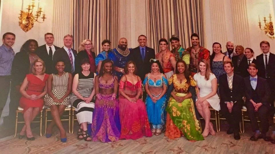 Working on Disney's  Aladdin  included appearances at the White House and Good Morning America. 