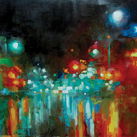 Rainy College Ave Looking East 2012 Oil on linen 25" x 17" SOLD