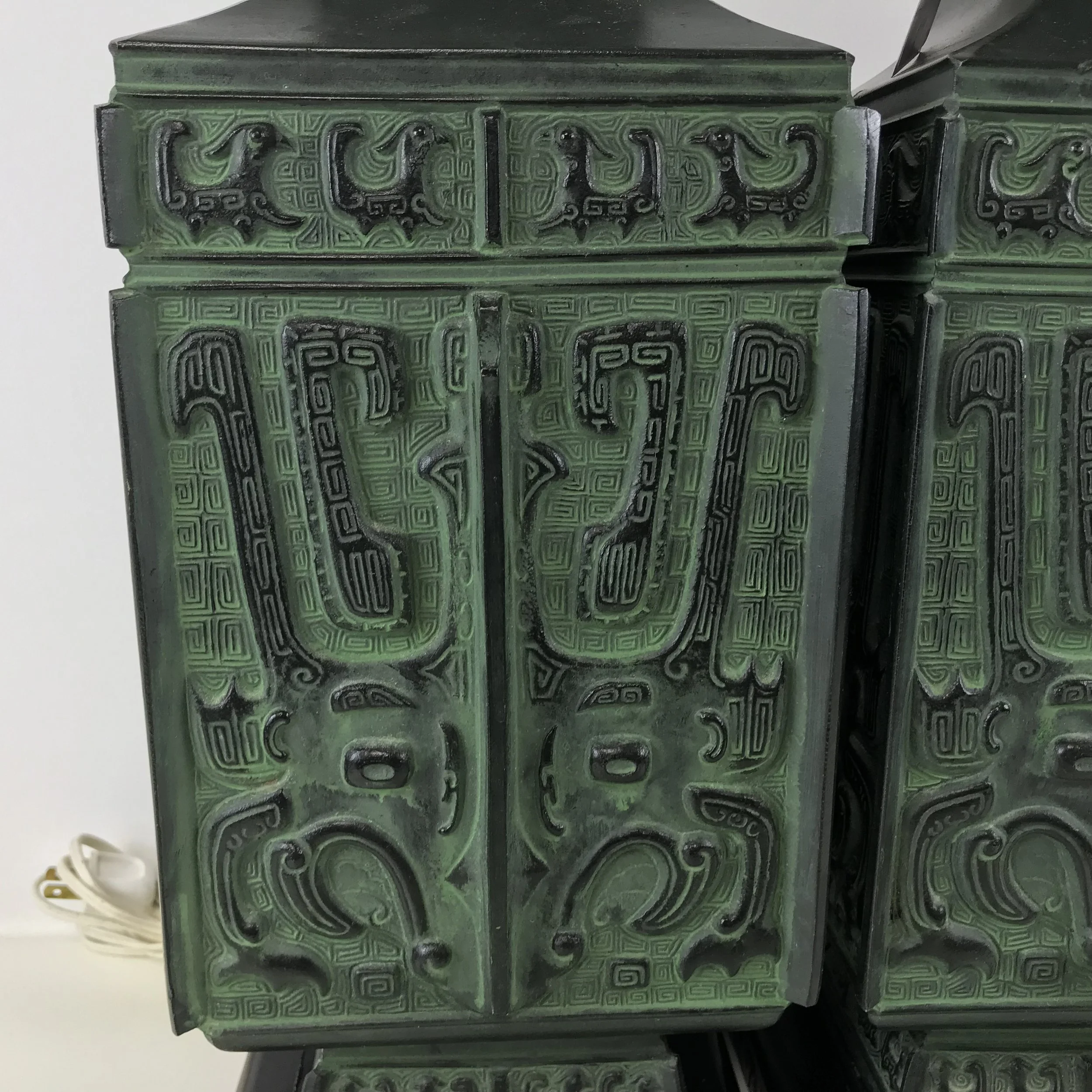 Pair of Large Mid Century Hollywood Regency Archaic James Mont