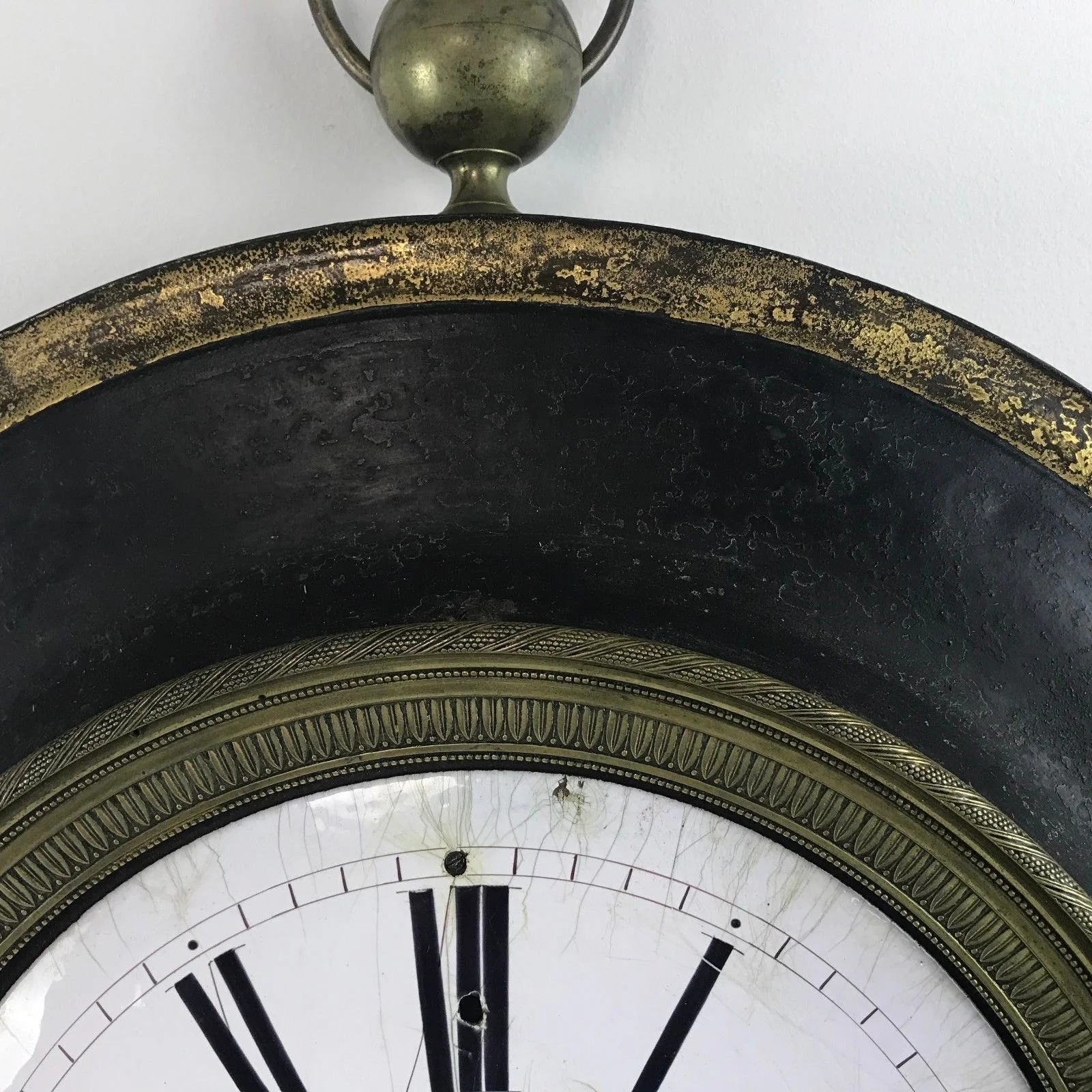 Antique Clock Maker Metal Trade Sign with Porcelain Clock Face — Ardesh