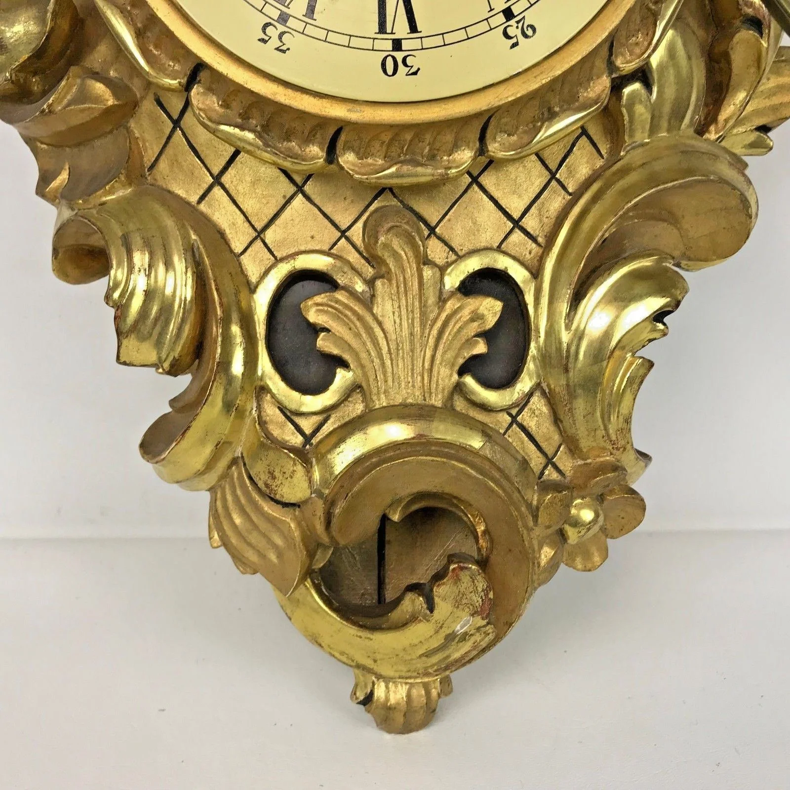 Early 20th Century Carved Gilt Wood French Rococo Wall Clock — Ardesh