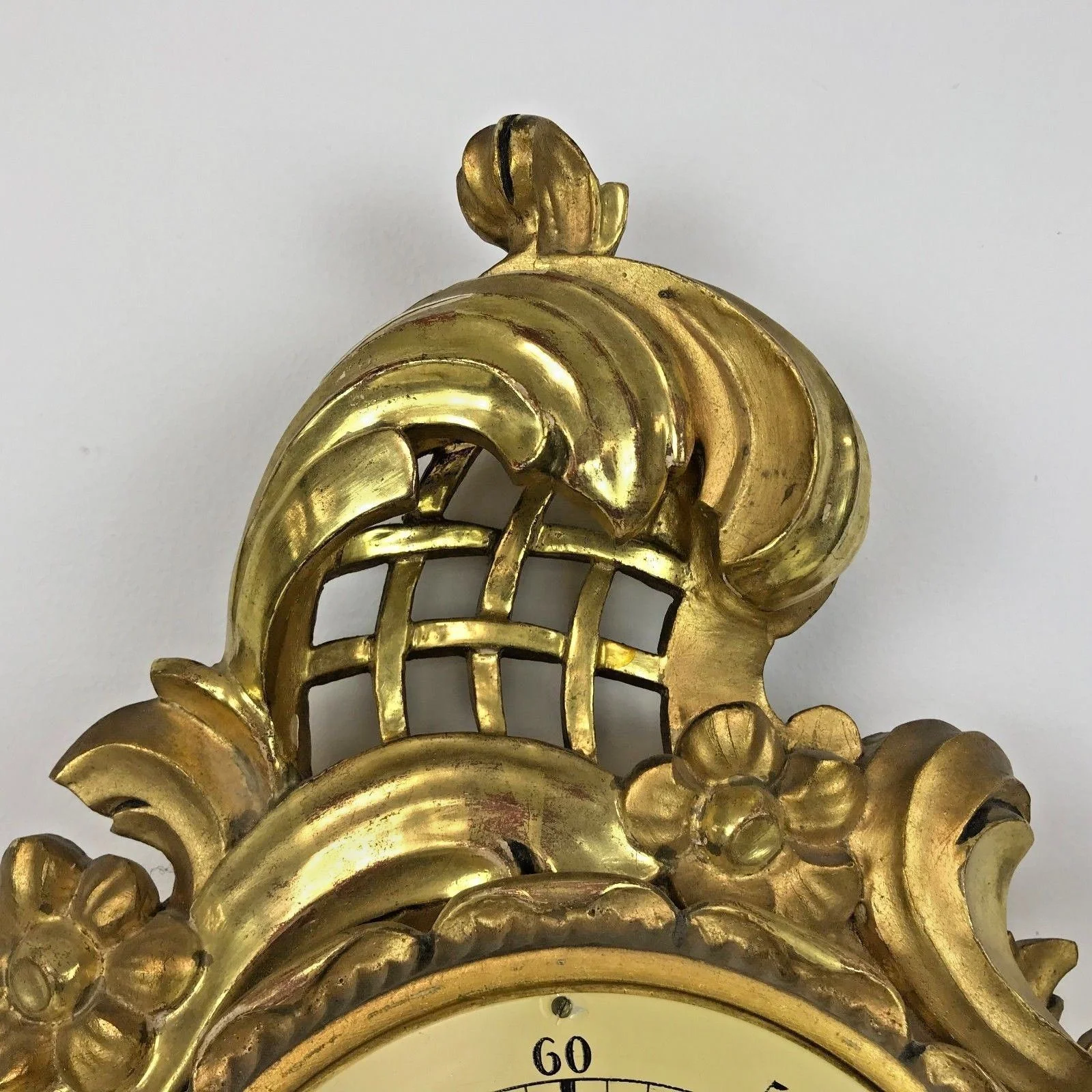 Early 20th Century Carved Gilt Wood French Rococo Wall Clock — Ardesh