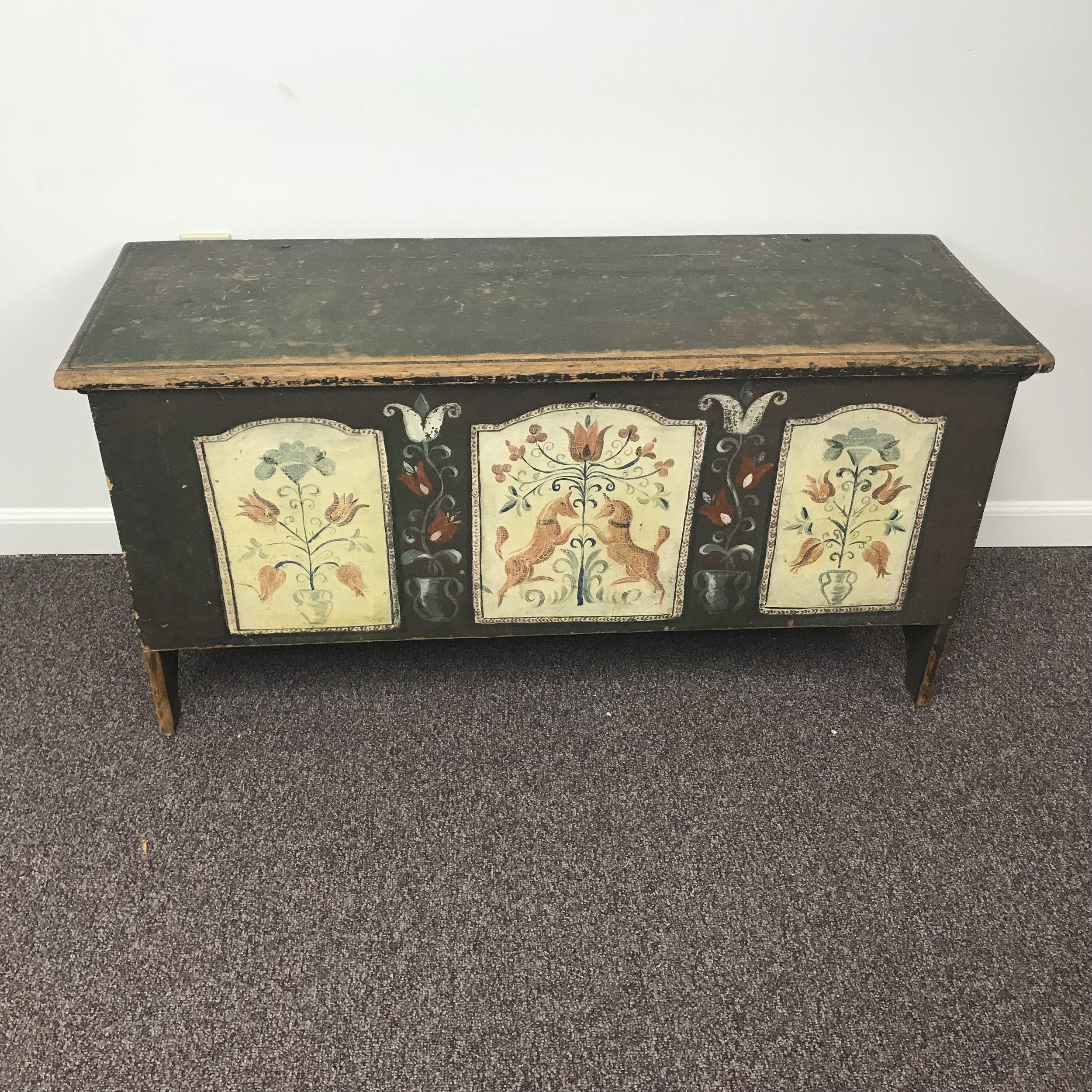 Pennsylvania Dutch German Painted Blanket Chest Ardesh