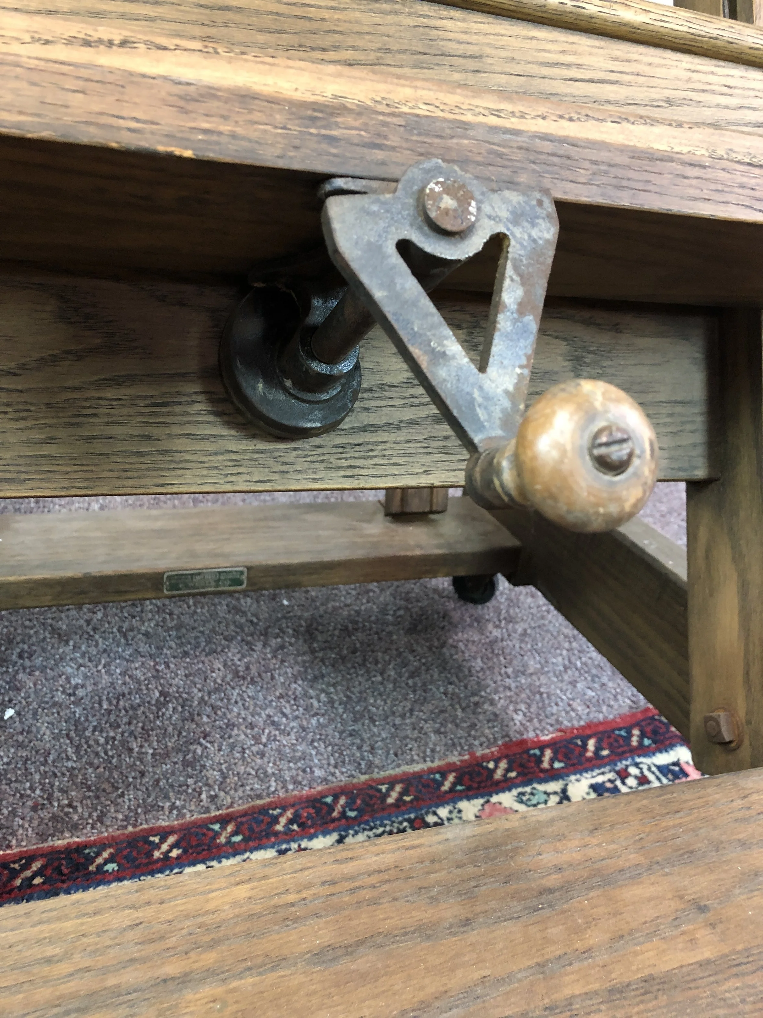Antique Oak Weber Large H Frame Standing Mechanical Rembrandt