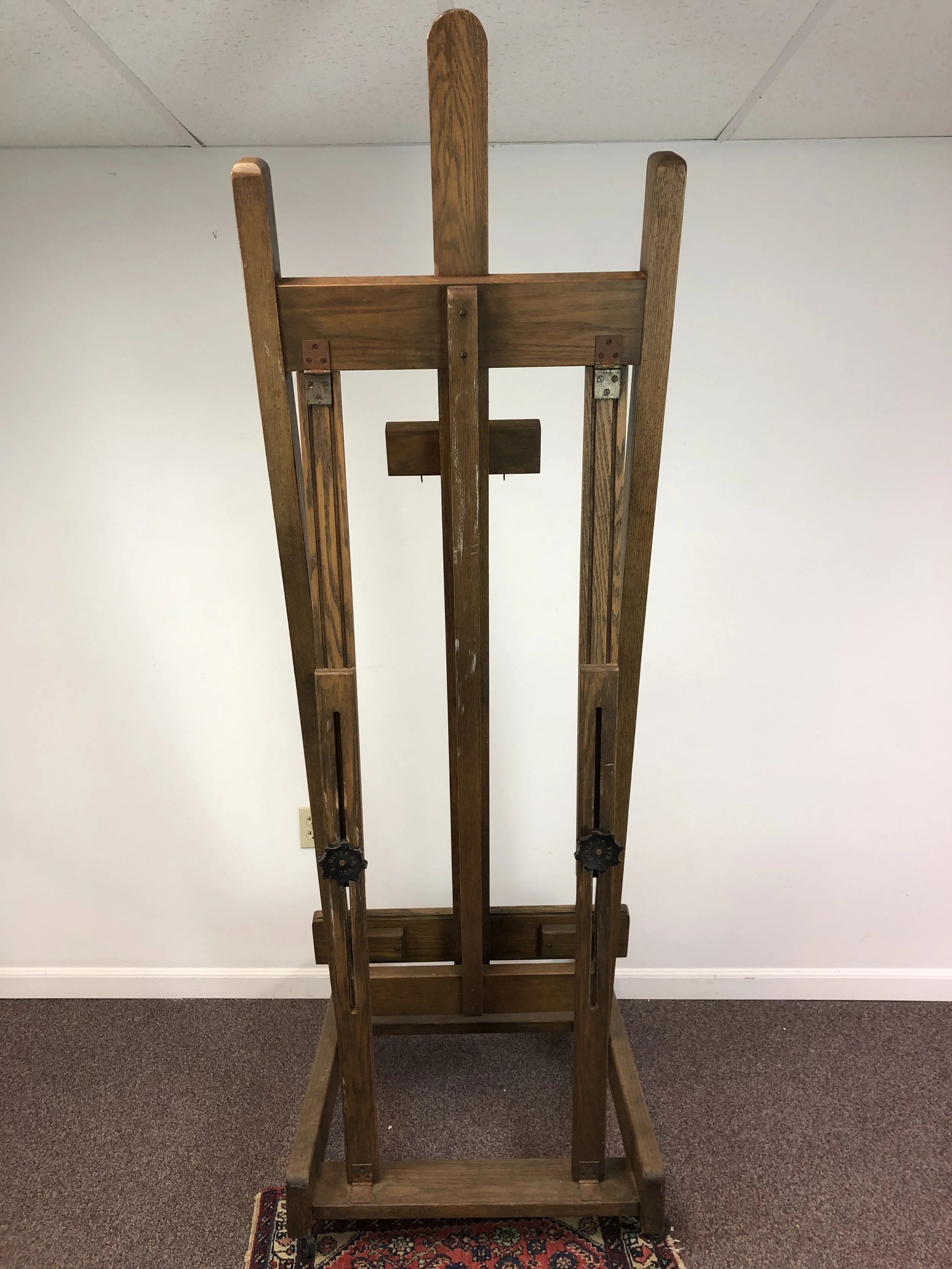 Antique Oak Weber Large H Frame Standing Mechanical Rembrandt