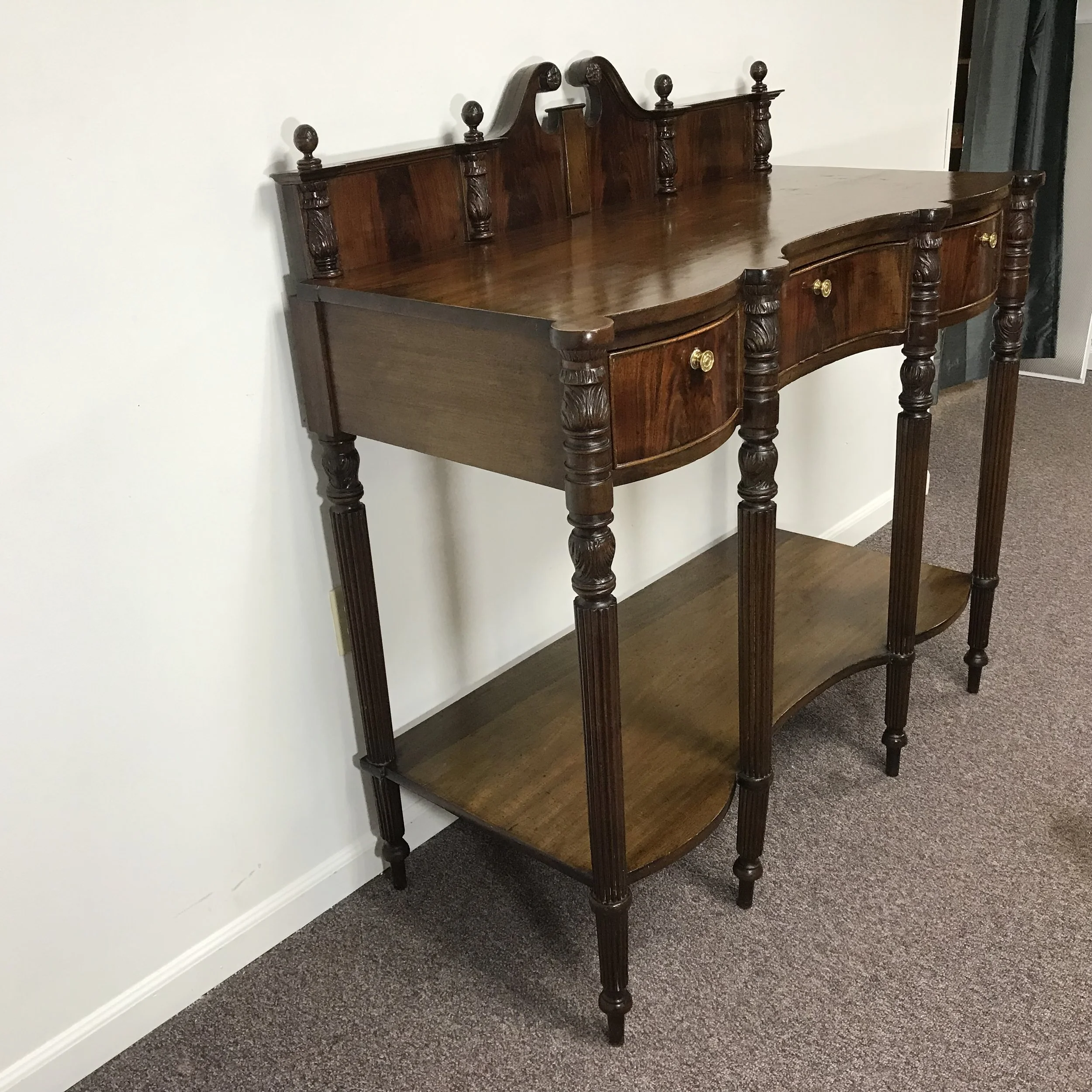 Sold at Auction: 19th c Vermont Sheraton Half Sideboard, image size:2500x2500